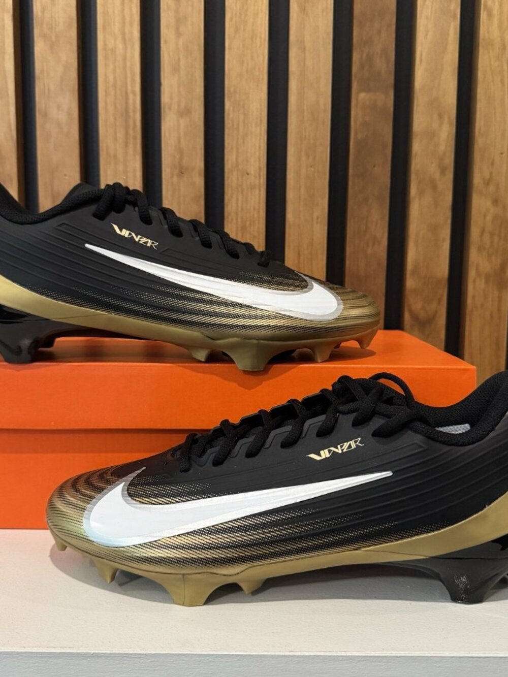 SIZE 11 - Nike Vapor Speed 3 Football Cleats Black White Elite Gold FB3303-003